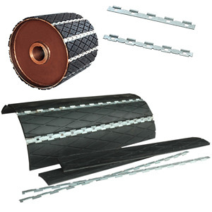 Poulies de Diamond Grooved Rubber Lagging On de glissière de tambour de convoyeur